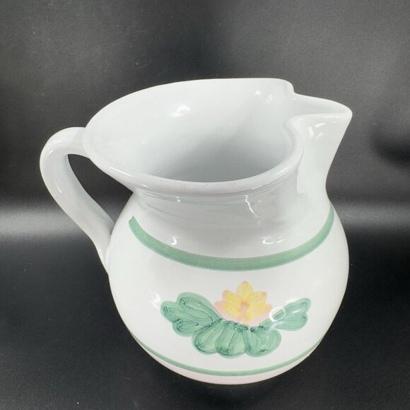 Vintage Caleca Hand Painted Italian Pitcher Carafe Jug Fabio Pattern Italy VTG - Picture 11 of 12